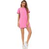 imageMilumia Women Casual Short T Shirt Dress Short Sleeve Straight Mini Tee Shirt DressDeep Rose