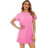 imageMilumia Women Casual Short T Shirt Dress Short Sleeve Straight Mini Tee Shirt DressDeep Rose