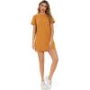 imageMilumia Women Casual Short T Shirt Dress Short Sleeve Straight Mini Tee Shirt DressGinger