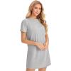 imageMilumia Women Casual Short T Shirt Dress Short Sleeve Straight Mini Tee Shirt DressLight Grey