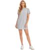 imageMilumia Women Casual Short T Shirt Dress Short Sleeve Straight Mini Tee Shirt DressLight Grey