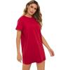 imageMilumia Women Casual Short T Shirt Dress Short Sleeve Straight Mini Tee Shirt DressPoinsettia