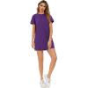 imageMilumia Women Casual Short T Shirt Dress Short Sleeve Straight Mini Tee Shirt DressPurple