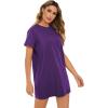 imageMilumia Women Casual Short T Shirt Dress Short Sleeve Straight Mini Tee Shirt DressPurple