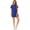 imageMilumia Women Casual Short T Shirt Dress Short Sleeve Straight Mini Tee Shirt DressRoyal Blue
