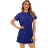 imageMilumia Women Casual Short T Shirt Dress Short Sleeve Straight Mini Tee Shirt DressRoyal Blue