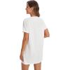 imageMilumia Women Casual Short T Shirt Dress Short Sleeve Straight Mini Tee Shirt DressWhite