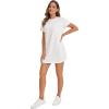 imageMilumia Women Casual Short T Shirt Dress Short Sleeve Straight Mini Tee Shirt DressWhite