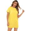 imageMilumia Women Casual Short T Shirt Dress Short Sleeve Straight Mini Tee Shirt DressYellow