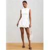 imageMilumia Womens Bubble Mini Dress Mock Neck Sleeveless Balletcore Puffy Short Party DressesWhite