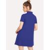 imageMilumia Womens Mock Neck T Shirt Dress Casual Short Sleeve Loose A Line Swing Mini DressBlue