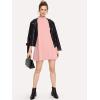 imageMilumia Womens Mock Neck T Shirt Dress Casual Short Sleeve Loose A Line Swing Mini DressCoral Pink