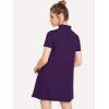 imageMilumia Womens Mock Neck T Shirt Dress Casual Short Sleeve Loose A Line Swing Mini DressGrape Purple
