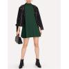 imageMilumia Womens Mock Neck T Shirt Dress Casual Short Sleeve Loose A Line Swing Mini DressGreen
