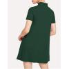 imageMilumia Womens Mock Neck T Shirt Dress Casual Short Sleeve Loose A Line Swing Mini DressGreen