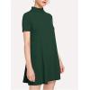 imageMilumia Womens Mock Neck T Shirt Dress Casual Short Sleeve Loose A Line Swing Mini DressGreen