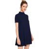 imageMilumia Womens Mock Neck T Shirt Dress Casual Short Sleeve Loose A Line Swing Mini DressNavy Blue