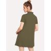 imageMilumia Womens Mock Neck T Shirt Dress Casual Short Sleeve Loose A Line Swing Mini DressOlive Green