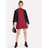 imageMilumia Womens Mock Neck T Shirt Dress Casual Short Sleeve Loose A Line Swing Mini DressRed
