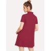 imageMilumia Womens Mock Neck T Shirt Dress Casual Short Sleeve Loose A Line Swing Mini DressRed