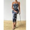 imageMilumia Womens Printed Strapless Tube Top Long Dress Slit Hem Sleeveless Bodycon Maxi DressesGrey