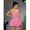 imageMilumia Womens Square Neck Sleeveless Ruffled Bubble Mini Tank DressPink