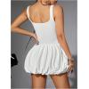 imageMilumia Womens Square Neck Sleeveless Ruffled Bubble Mini Tank DressWhite