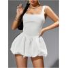 imageMilumia Womens Square Neck Sleeveless Ruffled Bubble Mini Tank DressWhite