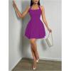 imageMilumia Womens Striped Halter Mini Dress A Line Flared Sleeveless Summer DressesViolet