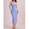 imageMilumia Womens Summer Disty Floral Bodycon Maxi Dress Strapless Tube Top Long Dresses Wedding Guest PartyBlue and Pink