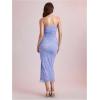 imageMilumia Womens Summer Disty Floral Bodycon Maxi Dress Strapless Tube Top Long Dresses Wedding Guest PartyBlue and Pink