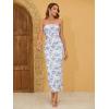 imageMilumia Womens Summer Disty Floral Bodycon Maxi Dress Strapless Tube Top Long Dresses Wedding Guest PartyBlue and White