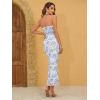 imageMilumia Womens Summer Disty Floral Bodycon Maxi Dress Strapless Tube Top Long Dresses Wedding Guest PartyBlue and White