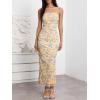 imageMilumia Womens Summer Disty Floral Bodycon Maxi Dress Strapless Tube Top Long Dresses Wedding Guest PartyBlue and Yellow