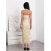imageMilumia Womens Summer Disty Floral Bodycon Maxi Dress Strapless Tube Top Long Dresses Wedding Guest PartyBlue and Yellow