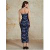 imageMilumia Womens Summer Disty Floral Bodycon Maxi Dress Strapless Tube Top Long Dresses Wedding Guest PartyFloral Blue and Black