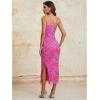 imageMilumia Womens Summer Disty Floral Bodycon Maxi Dress Strapless Tube Top Long Dresses Wedding Guest PartyHot Pink