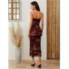 imageMilumia Womens Summer Strapeless Tube Top Dresses Side Slit Ruched Bodycon Maxi Dress VacationRust Brown