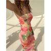 imageMilumia Womens Summer Strapeless Tube Top Dresses Side Slit Ruched Bodycon Maxi Dress VacationYellow and Pink