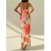 imageMilumia Womens Summer Strapeless Tube Top Dresses Side Slit Ruched Bodycon Maxi Dress VacationYellow and Pink