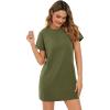 imageMilumia Women Casual Short T Shirt Dress Short Sleeve Straight Mini Tee Shirt DressCalla Green