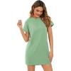 imageMilumia Women Casual Short T Shirt Dress Short Sleeve Straight Mini Tee Shirt DressGreen