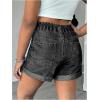 imageMilumia Girls Zipper Fly Washed Straight Leg Denim Jeans Shorts with PocketsBlack