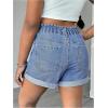 imageMilumia Girls Zipper Fly Washed Straight Leg Denim Jeans Shorts with PocketsBlue