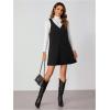 imageMilumia Women V Neck Corduroy Pinafore Overall Mini Dress Jumper DressA Black Solid