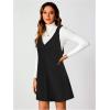 imageMilumia Women V Neck Corduroy Pinafore Overall Mini Dress Jumper DressA Black Solid
