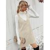 imageMilumia Women V Neck Corduroy Pinafore Overall Mini Dress Jumper DressApricot Solid