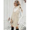 imageMilumia Women V Neck Corduroy Pinafore Overall Mini Dress Jumper DressApricot Solid
