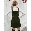 imageMilumia Women V Neck Corduroy Pinafore Overall Mini Dress Jumper DressArmy Green