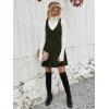 imageMilumia Women V Neck Corduroy Pinafore Overall Mini Dress Jumper DressArmy Green